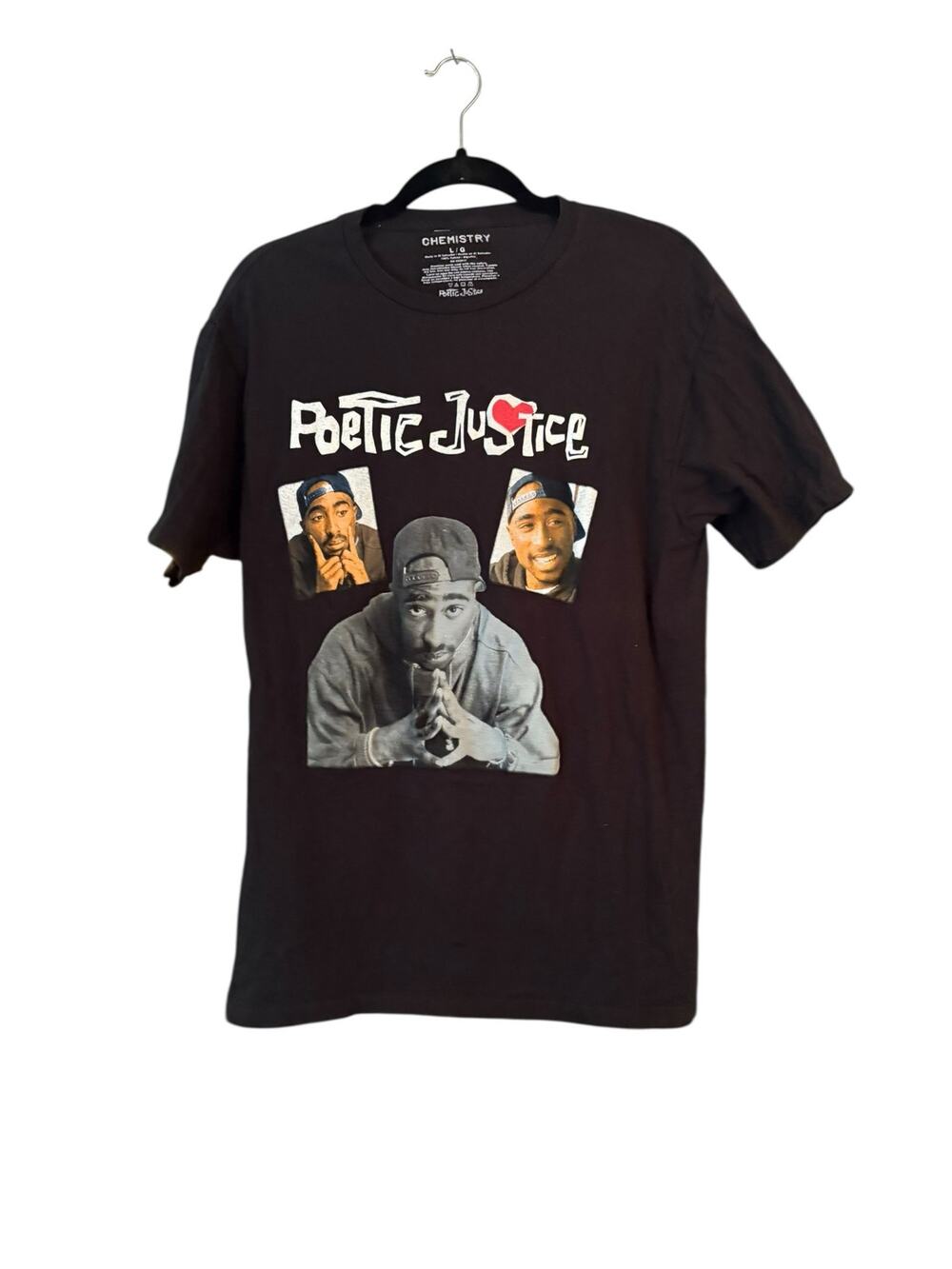 Tupac Poetic Justice Graphic T-shirt L Streetwear Grunge Goth Rap Hip Hop Music
